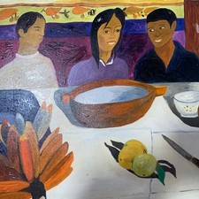 Naive Les Bananes Bananas Original Oil After Gaugin Mexican Style Sig Favia 1990