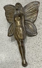 VINTAGE 18cm HIGH SOLID BRASS FAIRY DOOR KNOCKER