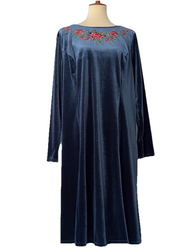 Qvc blue velvet dress - blue,
