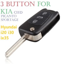 3 BUTTON REMOTE KEY FOB Case Flip Blade For Kia Ceed Picanto Sportage Hyundai