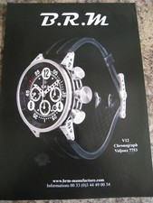 BRM MANUFACTURE V12 CHRONOGRAPH WATCH VALJOUX ADVERT APPROX A4 SIZE FILE U