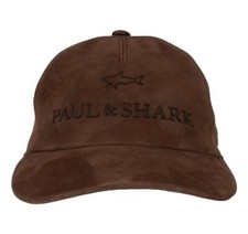 Paul & Shark Baseball Cap In Suede Aqualeather 14317113 Brown Color