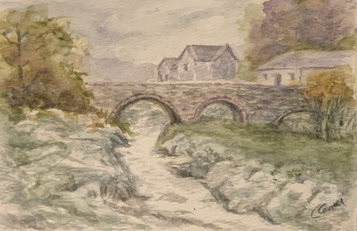 Watercolour painting signed - -,