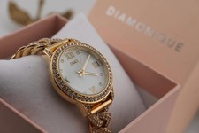 Diamonique Gold-Tone Ladies Watch with CZ Accents