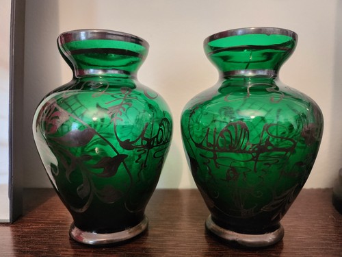 Pair vintage green venetian - of,