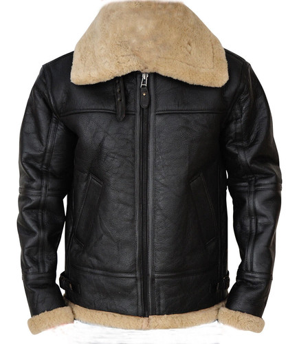 Men black genuine sheepskin - men's,