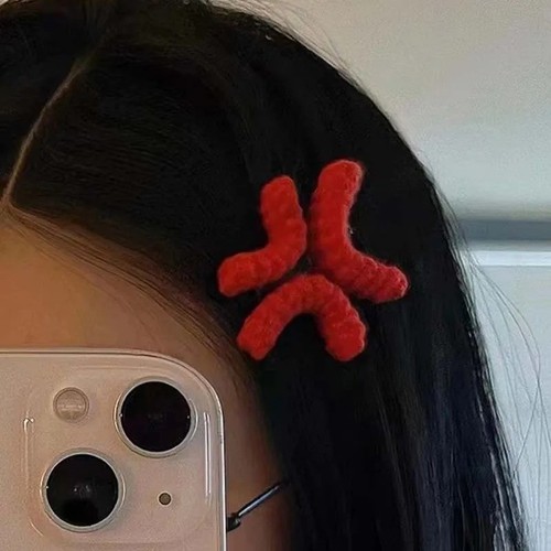 1pc angry hair clip - angry,