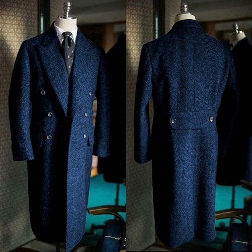 Men long overcoats - overcoats, herringbone