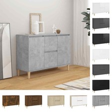 Wooden Sideboard Cabinet Cupboard Unit Storage Furniture With 2 Drawers 2 Doors