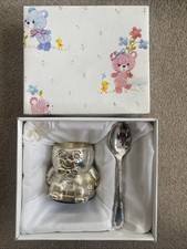 Christening egg cup and - egg, spoon