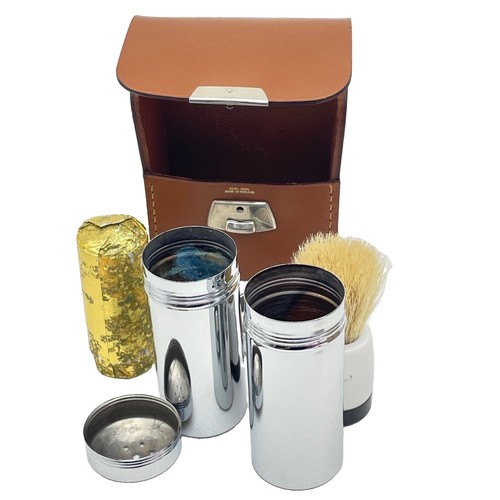 Vintage leather shaving kit - vintage,