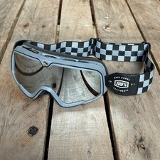 Retro Style Cafe Racer Scrambler Bobber Motorcycle Goggles SILVER LENS #7