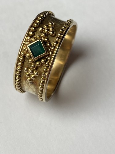 14ct gold natural emerald - 14ct,
