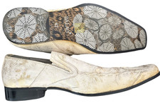 Vintage Stage Worn Gold Cowboy Loafers Distressed Leather - UK 8 Rockabilly Glam