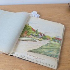 Antique WW1  Pencil & Pen Ink Sketch/ autograph book