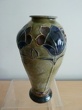 STUNNING ANTIQUE DOULTON LAMBETH POTTERY VASE BY MARK V MARSHALL