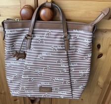 Radley Elia Mews - Medium Brown and White Striped Rucksack/ Backpack Grab Bag
