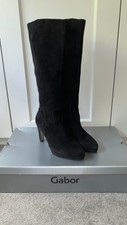 Gabor Long Black Suede Boots