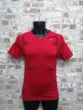 Nike Pro Combat Compression Dri-Fit Red  T-shirt Size Small 