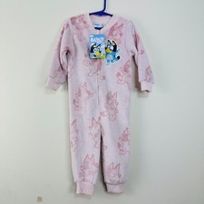 Bluey & Friends Bluey Pink Fluffy Plush Fleece Sleepsuit Zip Pyjamas 2 BNWT