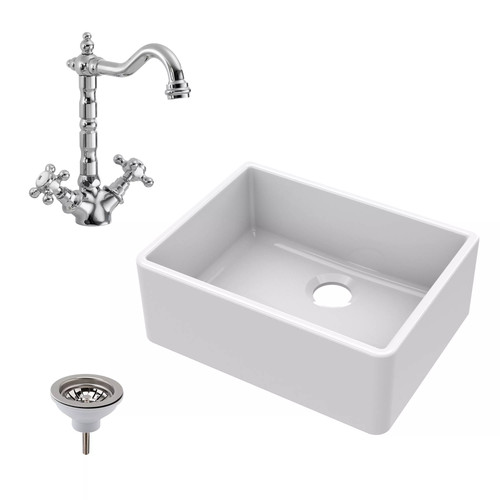 Fireclay 595mm kitchen bundle - kitchen,