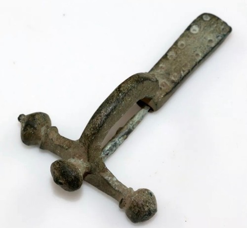 Roman copper fibula brooch - roman,