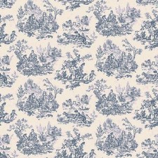  Toile De Jouy Navy Wallpaper