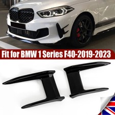 FOR BMW F40 M135i 2019-ON M PERFORMANCE GLOSS BLACK CANARD AERO SIDE FLICK HOT!