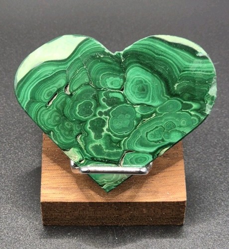 Malachite heart slice - slice, |