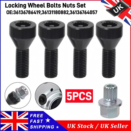 5pc locking wheel nuts - nuts, bolts