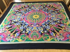 SUPERB TED LAPIDUS PARIS VINTAGE HAND ROLLED SILK SCARF.  VGC.  34 x 33 INCHES #