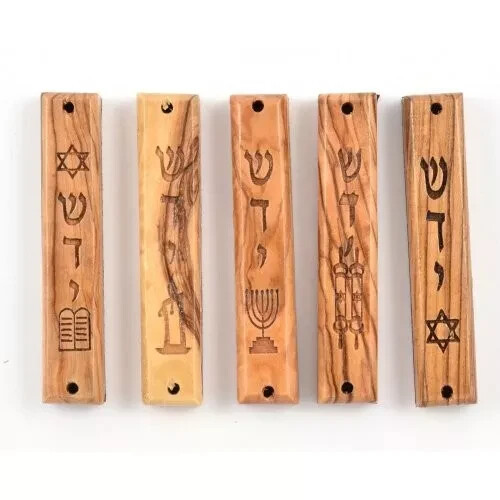 Olive wood mezuzah - wood,