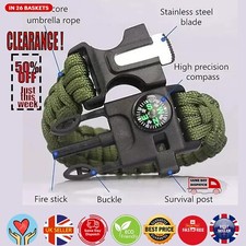 🔥 5-in-1 Survival Bracelet - Fire Starter, Compass & Emergency Whistle | Campin