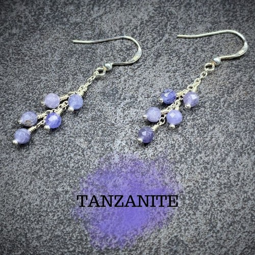 Tanzanite earrings blue - tanzanite,