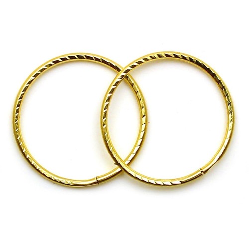 9ct gold hoop - 9ct, earrings