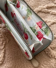 Cath Kidston Women's Purse Wallet 7.5 -4 Inch Blue Strawberry Print Zip Around