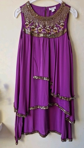 Monsoon purple sequin tiered - purple,