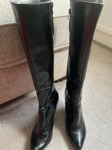 Nine west black leather knee - nine,