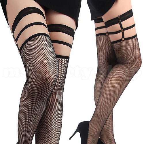 Sexy black fishnet stockings - black,