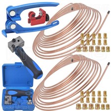 Brake Lines Repair Kit Copper Pipe Flaring Tool Cutter Bender 3/16" Unions Nuts