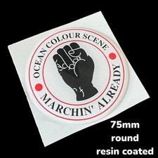 OCEAN COLOUR SCENE MARCHIN ALREADY RESIN STICK ON BADGE MOD LI SX TV GP VESPA PX