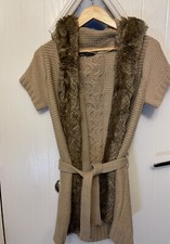 Zara Knitted cardigan/ Coatigan /Faux Fur/ Hood size m