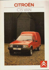 Citroen C15 Van 1988-1989 UK Market Sales Brochure Petrol, Diesel, Super, Visa