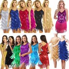 Women Latin Dance Dress Sequin