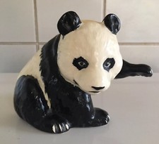 RARE VERY PRETTY HANDMADE AND HAND PAINTED BLACK AND WHITE BESWICK PANDA BEAR EC