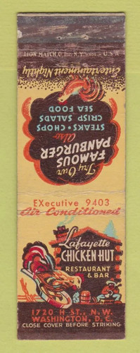 Matchbook cover lafayette - matchbook,