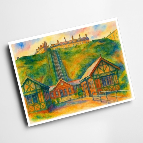 Print saltburn cliff - -,