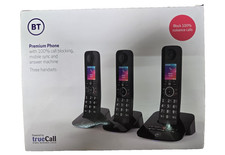 BT Premium Cordless Home Phone, Trio Handset Pack, Answering Machine