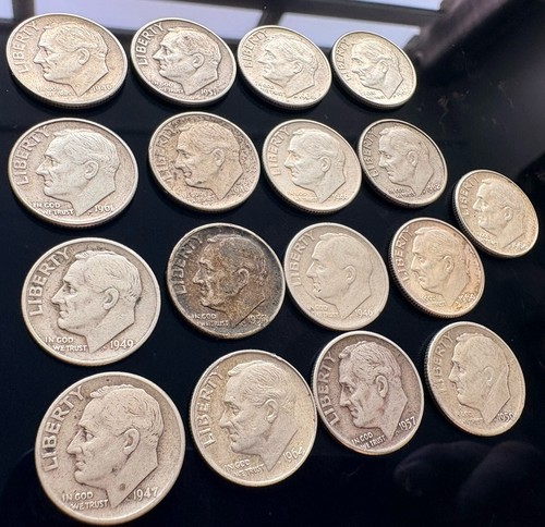 Silver roosevelt dimes - 17,