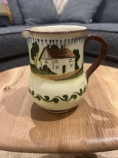Vintage Torquay Pottery Motto Ware Jug Watcombe Cottage House Creamer